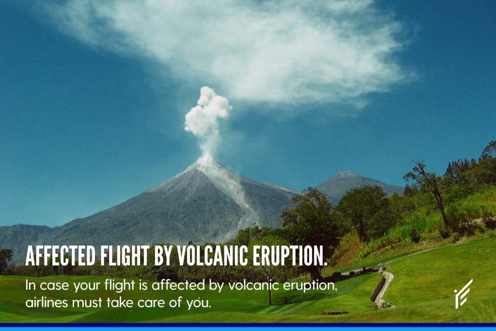 Affected flight by volcanic eruption